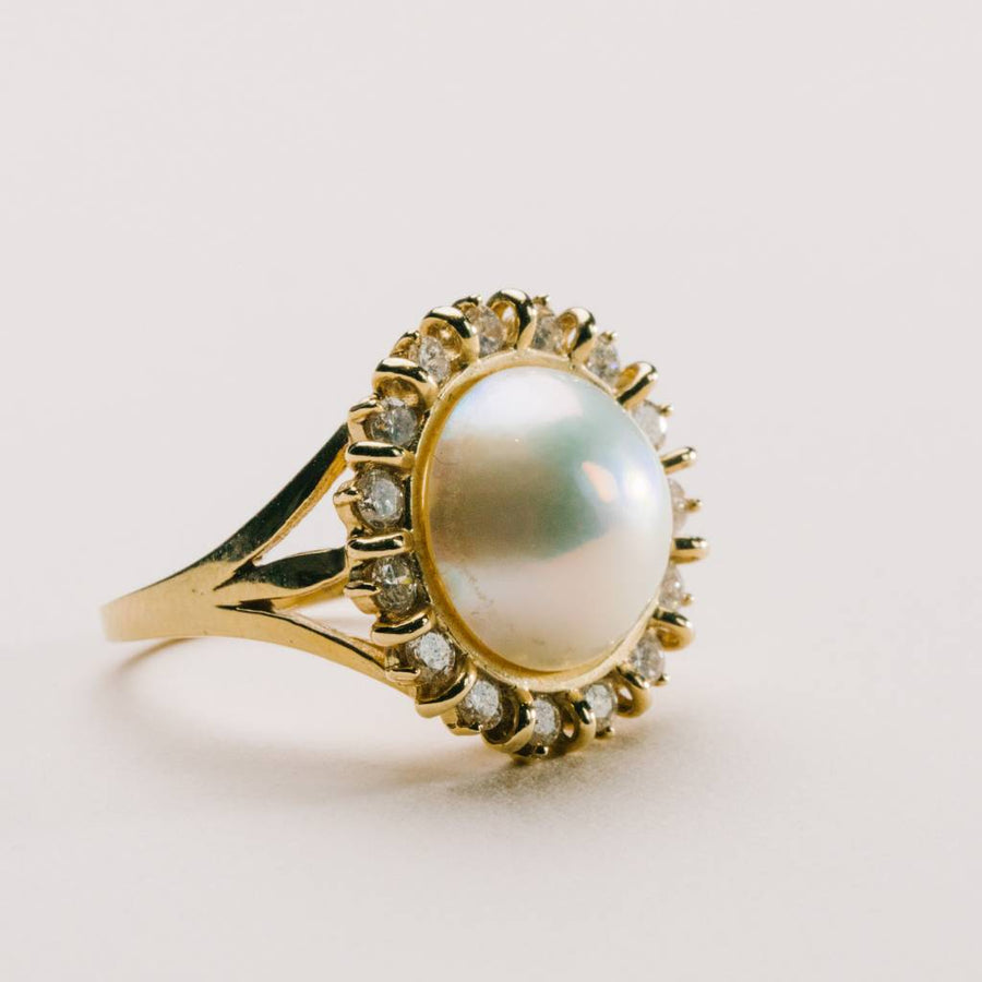 Mabe Pearl and Diamond Estate Ring