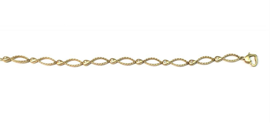 14k Yellow Gold and Diamond Tennis Bracelet