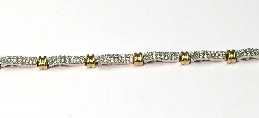 14kt Yellow and White Gold Diamond Tennis Bracelet