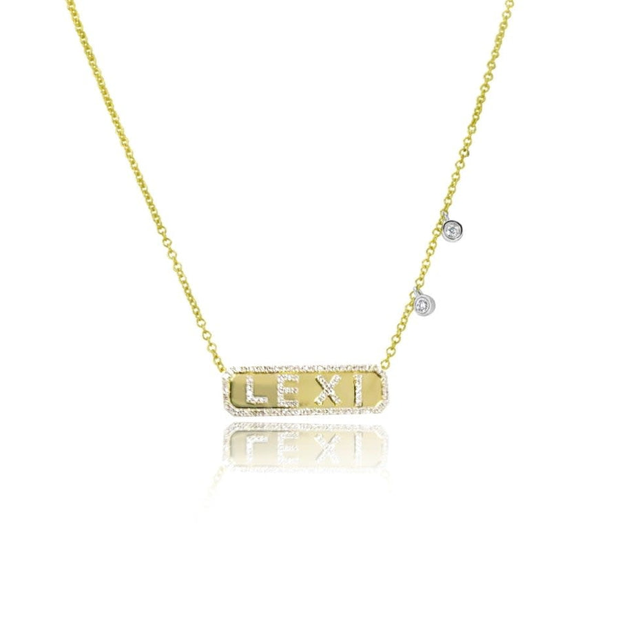 Diamond Name Plate Necklace