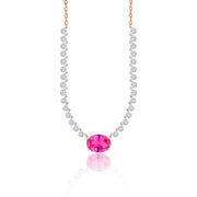 Pink Sapphire & Diamond Necklace