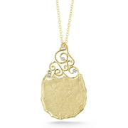 IR3492Y Filigree Teardrop Pendant Necklace