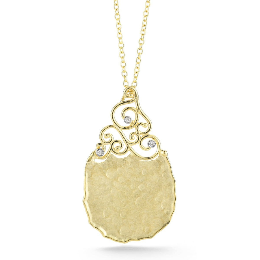 IR3492Y Filigree Teardrop Pendant Necklace