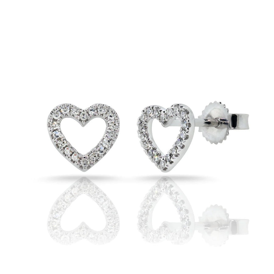 Open Heart Diamond Earrings