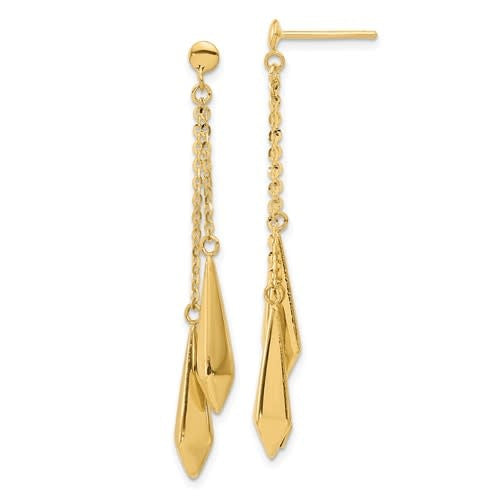 LE2290 Yellow Gold Drop Earrings