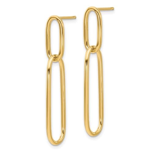 LE 2299 14kt Yellow Gold Paperclip Earrings