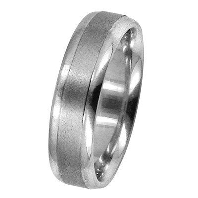 M72021 palladium matte finish center men's wedding ring