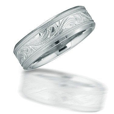 N03089 Lyric Design Wedding Band