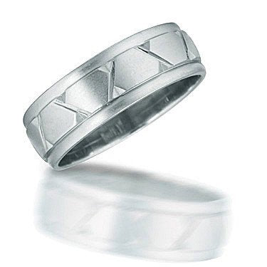 Carved Comfort Fit Wedding Band N01589