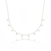 N10362 Hanging Diamond Bezel Necklace