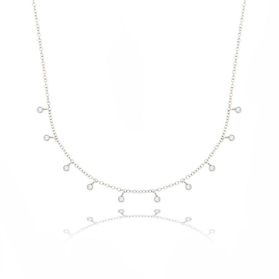 N10362 Hanging Diamond Bezel Necklace