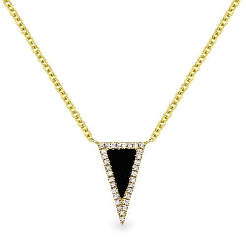 N1170 yellow gold black onyx & diamond necklace