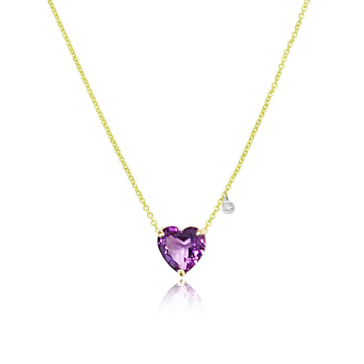 Dainty Amethyst Heart Necklace