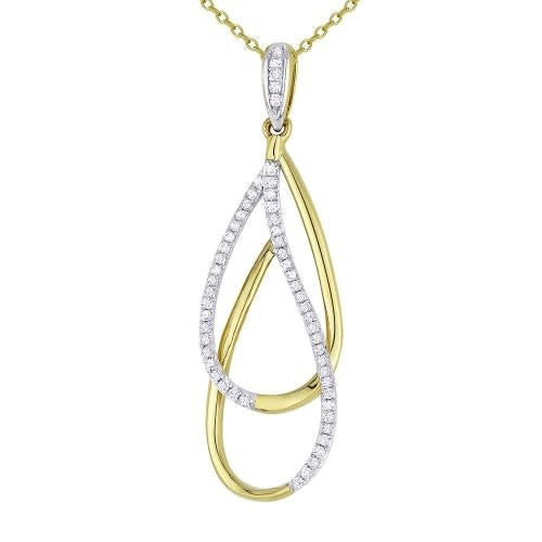 N1428 14kt Yellow Gold Pear Shape Diamond Drop Necklace