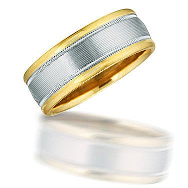 NT00913 two toned gent's wedding band