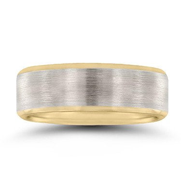 NT16648 Brushed Two-Toned Wedding Band