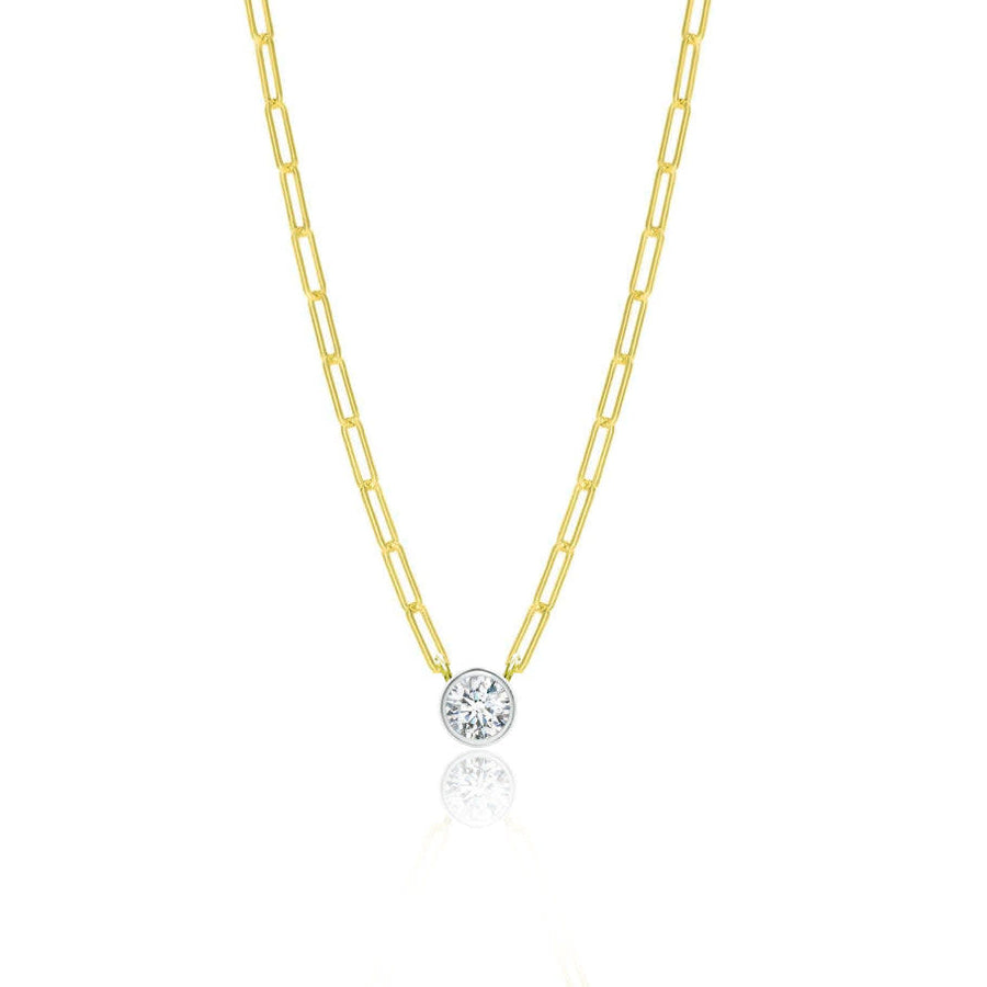 0.60 Carat Diamond Bezel Paperclip Necklace