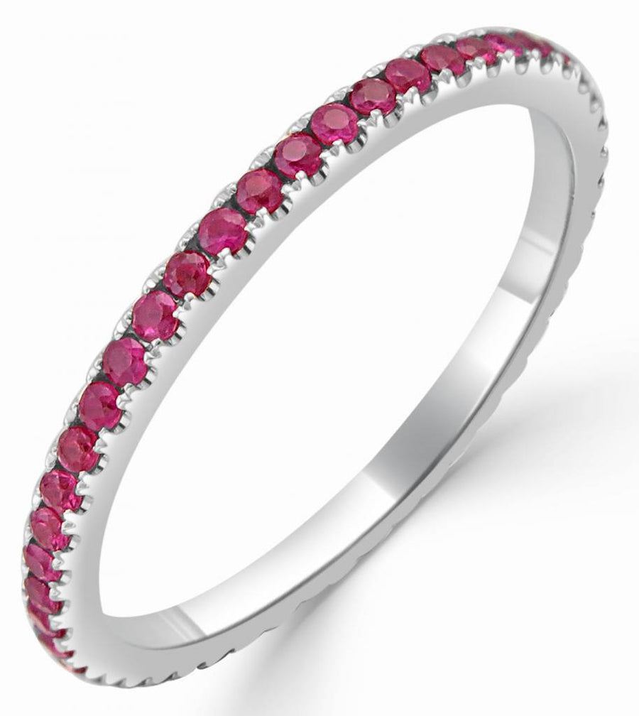 18kt Gold Ruby Eternity Band