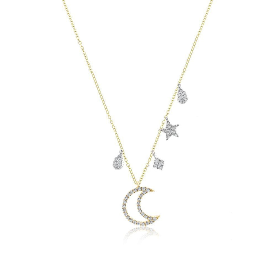 N11887 Moon and Star Diamond Necklace