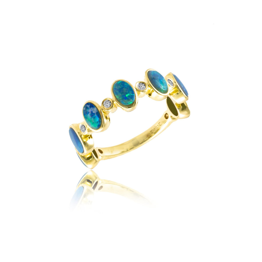 14kt Yellow Gold Opal Half Band