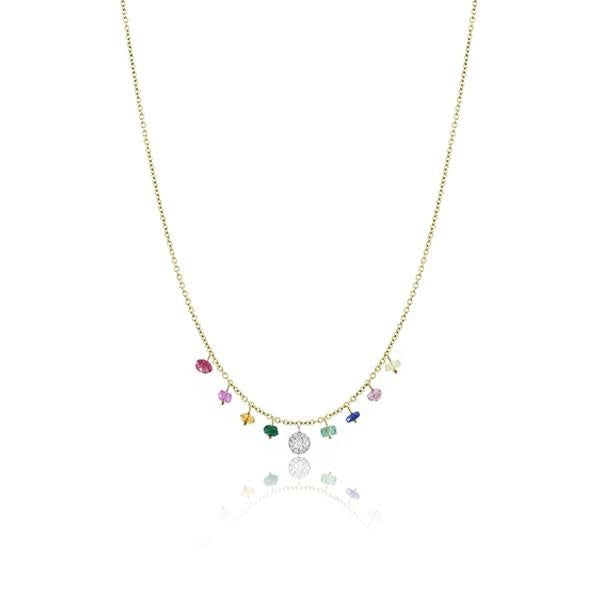 Rainbow Charm Necklace with Diamonds