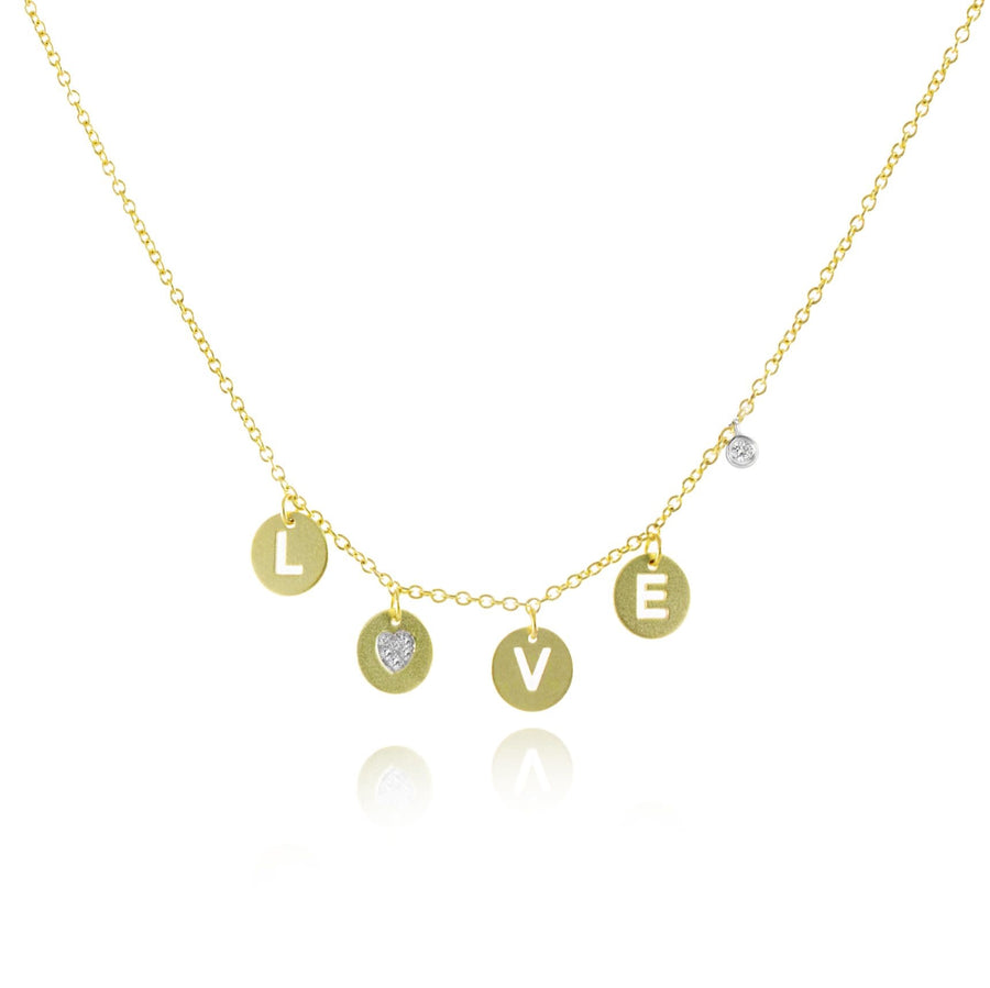 14kt Yellow Gold Love Disc Necklace