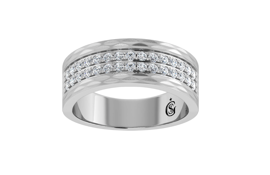 30 dia = 0.75 ct tw 14kt wg men's band