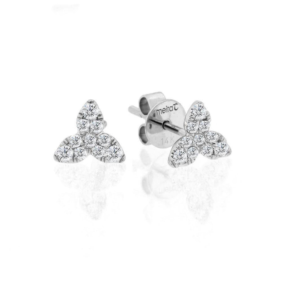 Floral diamond earrings 0.22 carat total