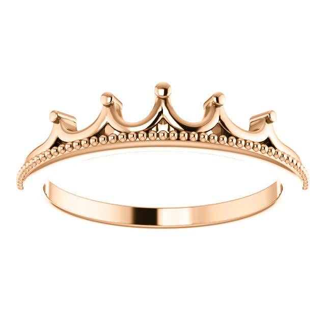 14kt gold stackable crown ring