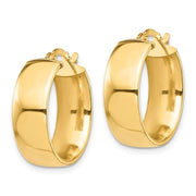 TF1412  14kt yellow gold 7mm wide hoop earrings