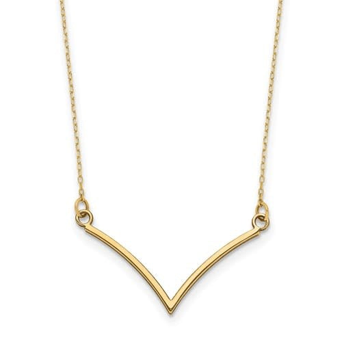 14kt Yellow Gold V Necklace