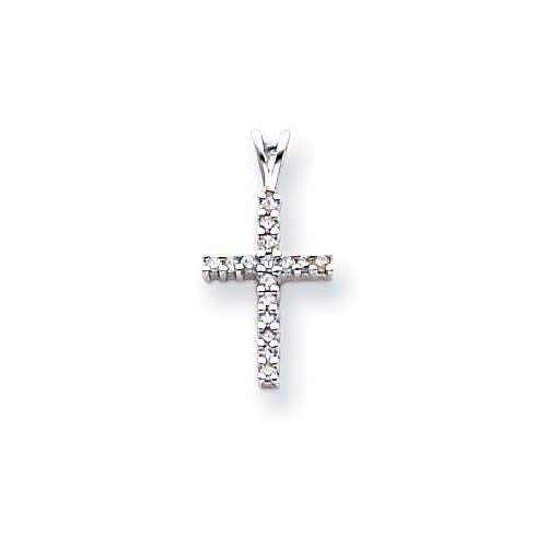 xwr69 14kt white gold diamond cross pendant